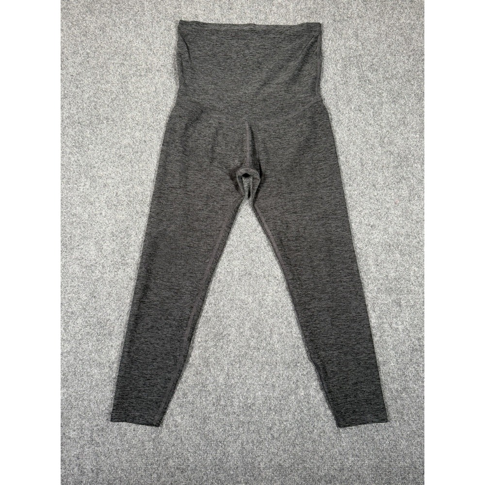 Beyond The Bump Maternity Leggings Womens Medium Gray Yoga Stretch Belly Panel